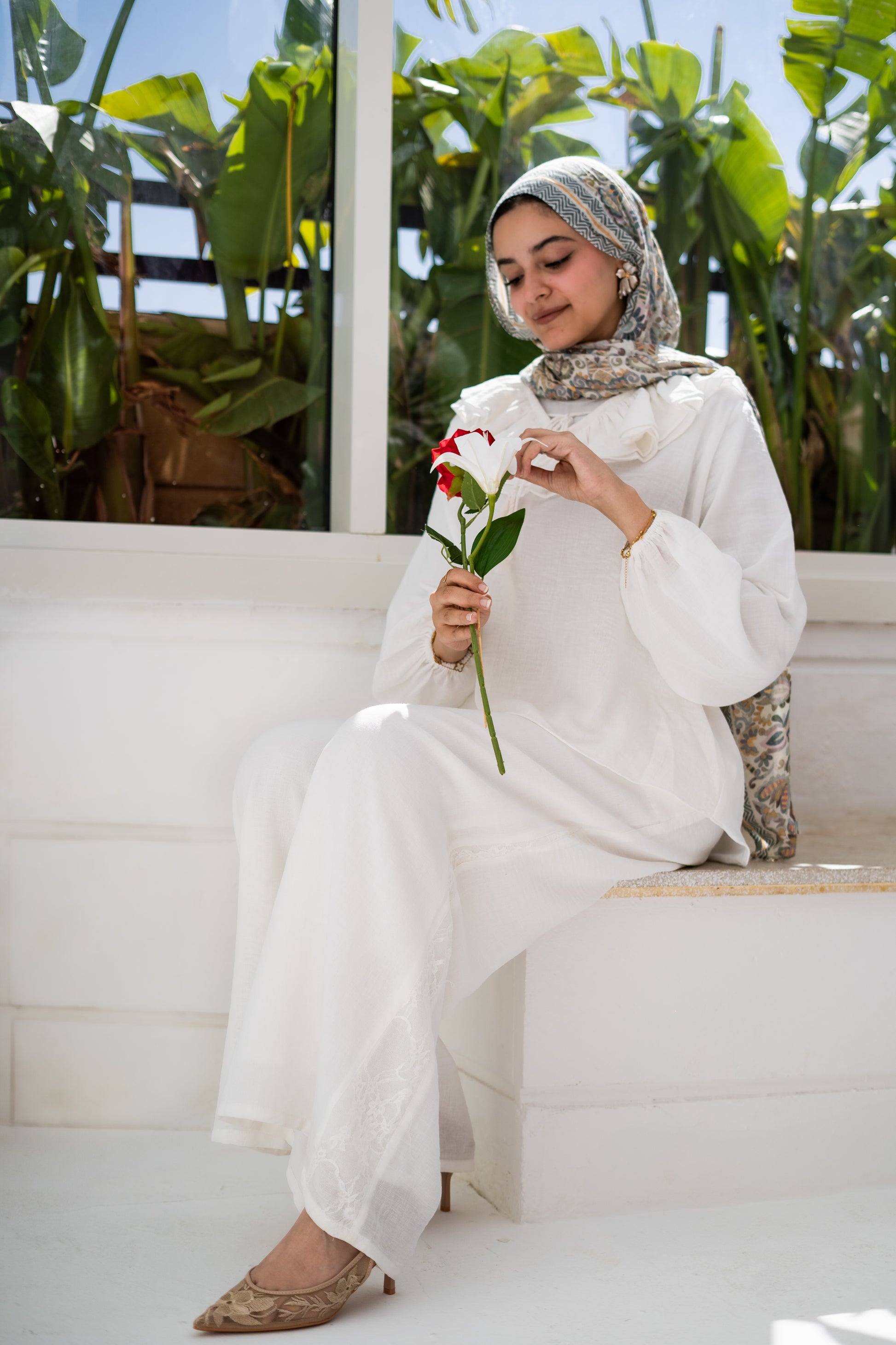 Faden two-piece linen set in Ivory — Faden modest wear, image 8