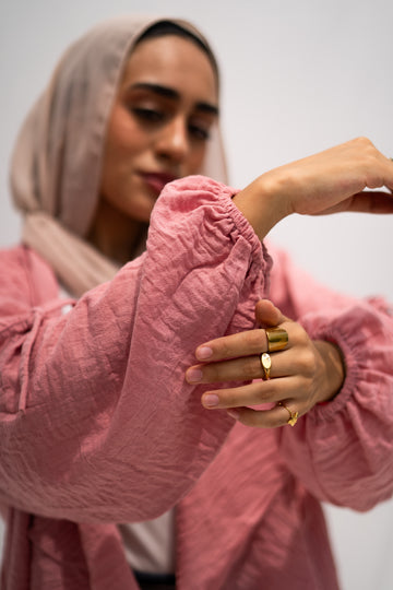 Faden linen cardigan in Blush